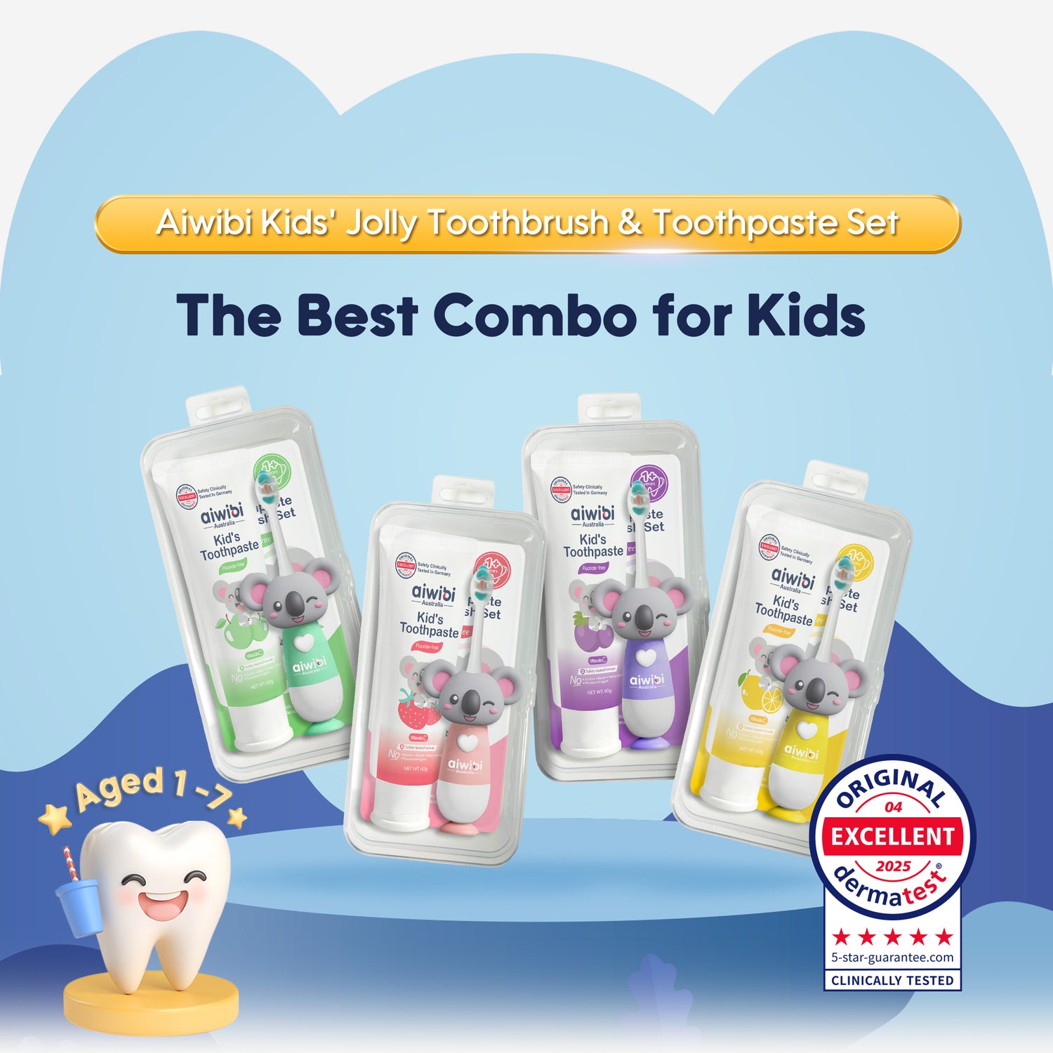 Jolly Kid's Toothpaste & Toothbrush Set