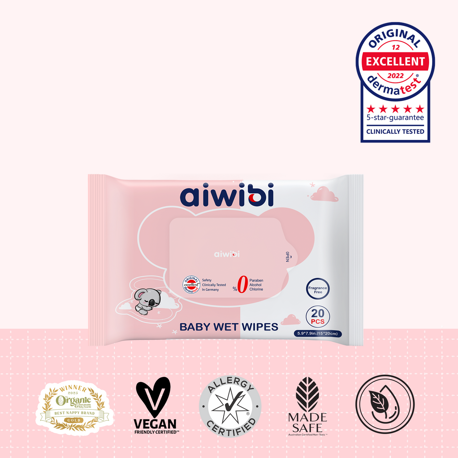Gentle Soft Sensitive Care Wipes 20Pcs