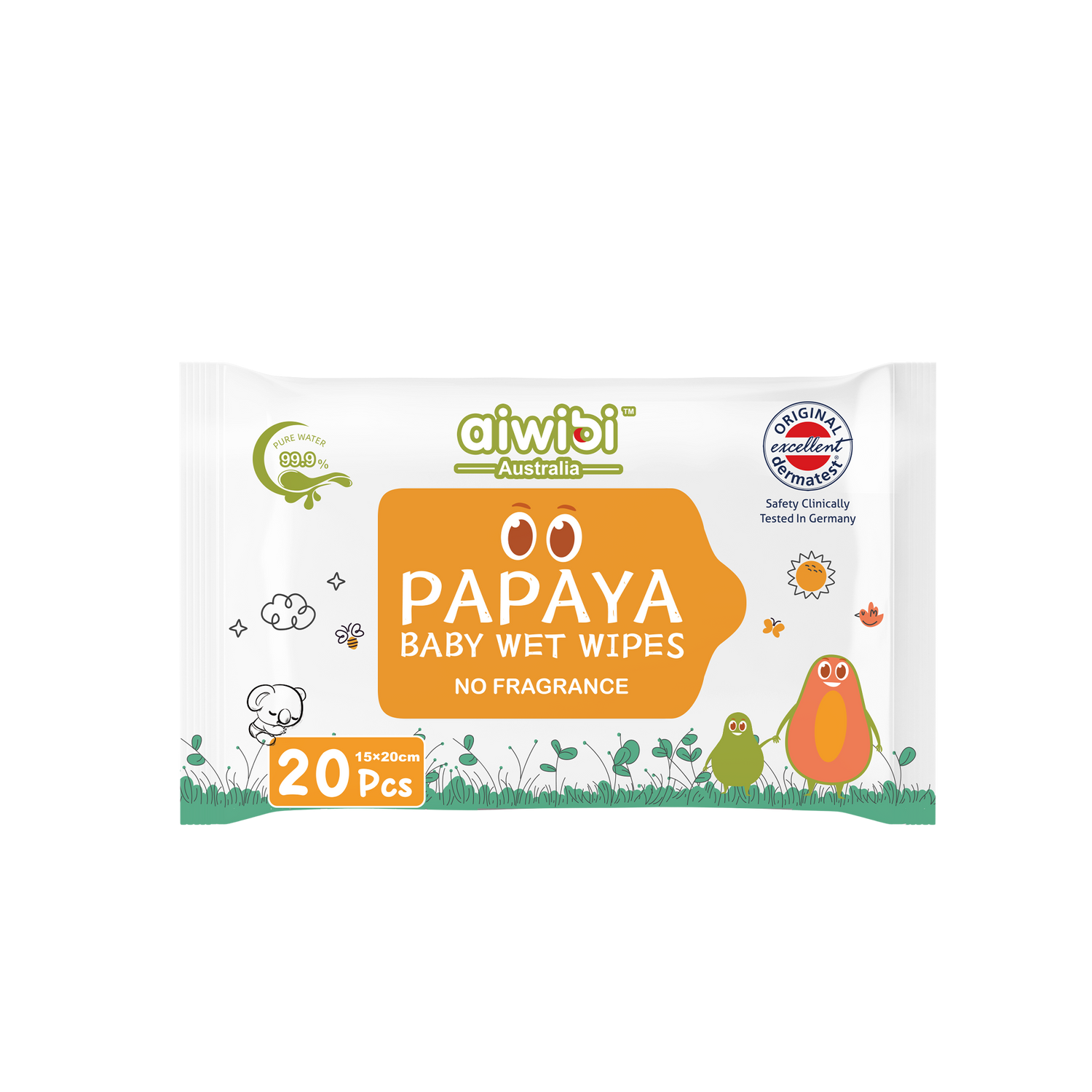Fresh Organic Care Papaya Wipes 84Pcs