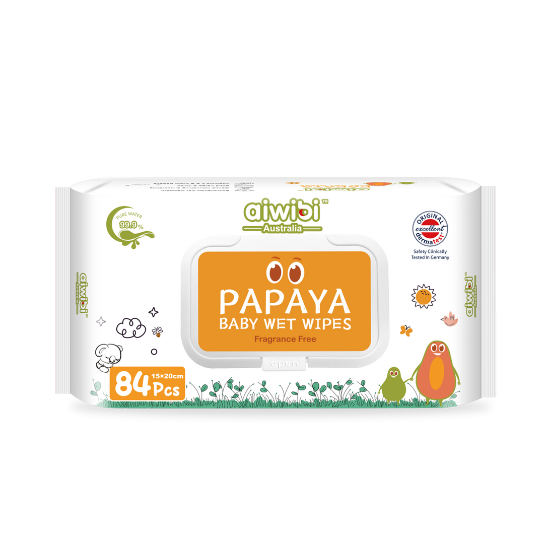 Fresh Organic Care Papaya Wipes 84Pcs